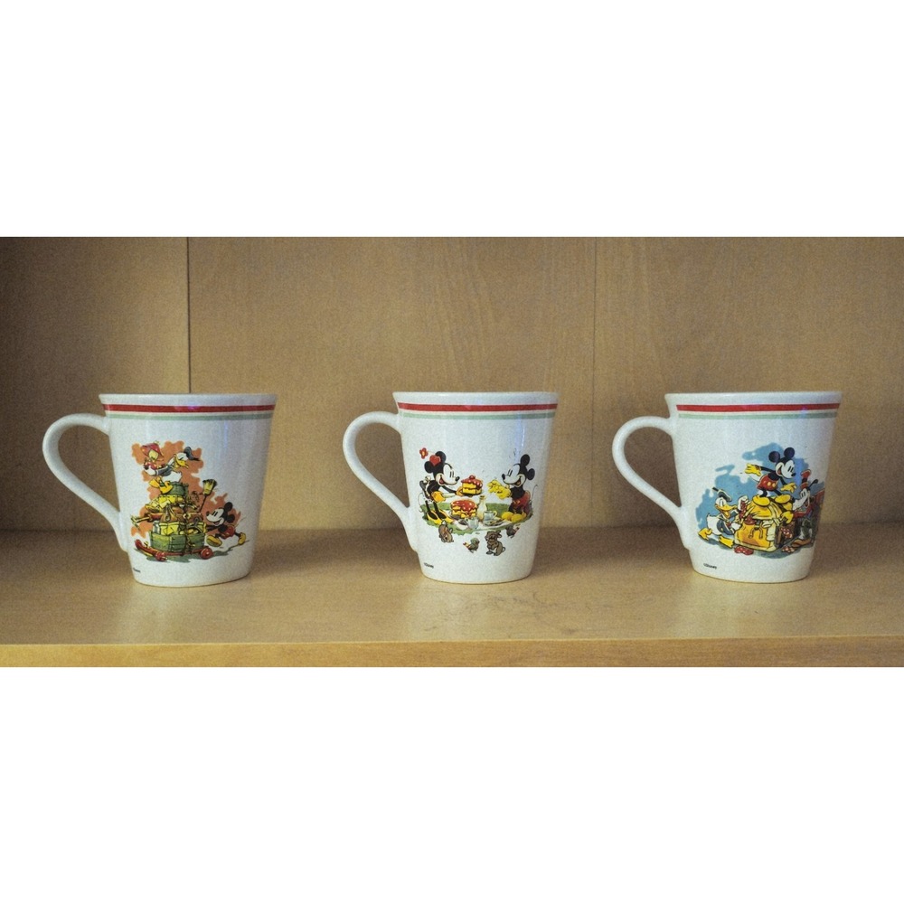 Lot 3 Vintage Disney Mugs Mickey Minnie Mouse Donald Duck Goofy Y2K